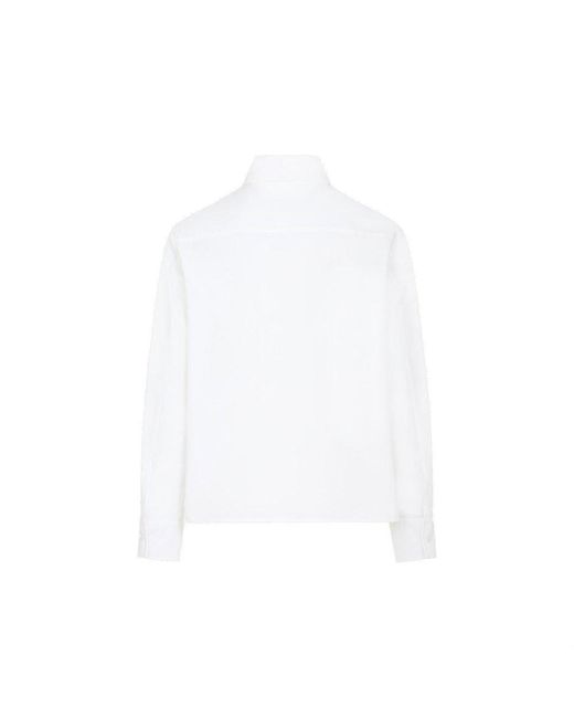 Jil Sander White Stud-detailed Long Sleeved Shirt for men