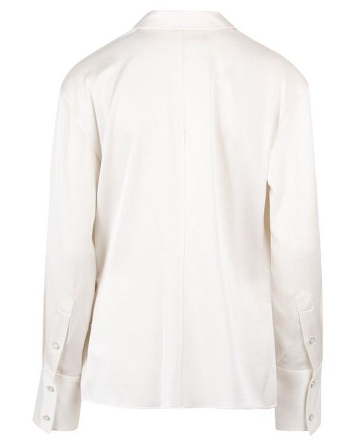 Helmut Lang White Long-Sleeved Wrap Shirt