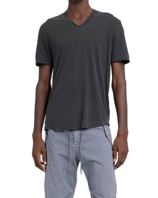 James Perse Black Clear Jersey V-neck T-shirt for men