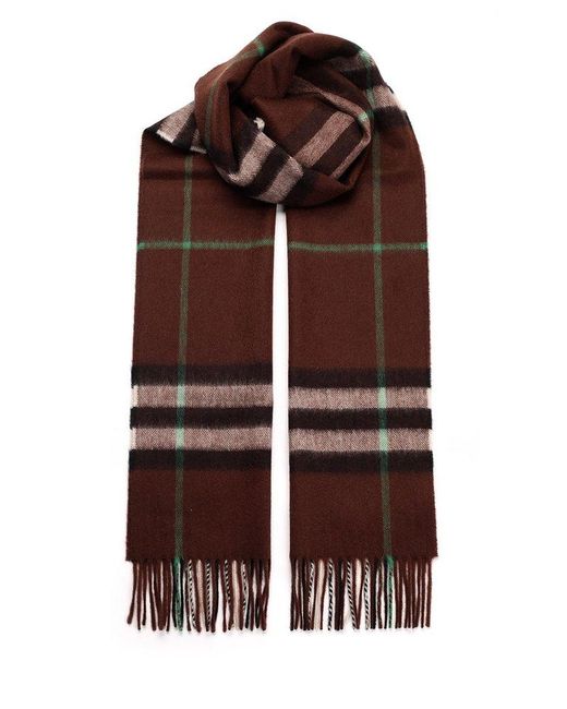 Burberry Brown Scarf With Check Pattern for men
