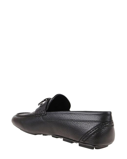 Valentino Leather Valentino Garavani Vlogo Plaque Slip-on Loafers in Black  for Men - Lyst