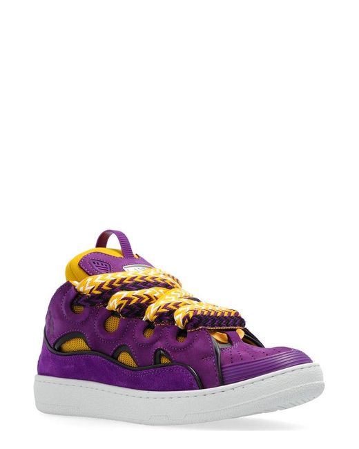 Lanvin Purple Curb Low-top Sneakers