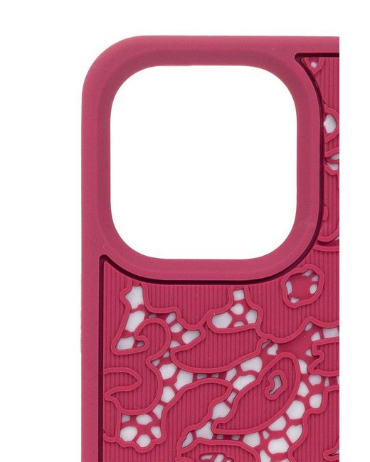 Dolce & Gabbana Pink Floral Lace Iphone 14 Pro Case
