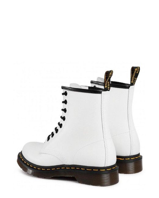 Dr. Martens White 1460 Round Toe Lace-up Boots