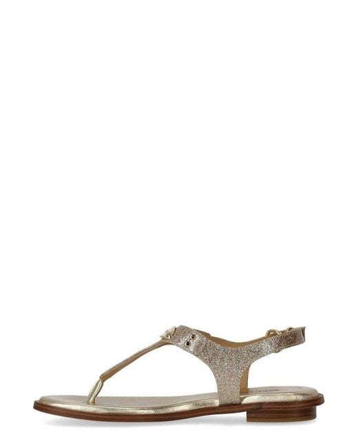 Michael Kors Brown Plate Thong Sandals
