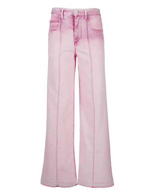 Isabel Marant Pink Noldy Logo-patch Jeans
