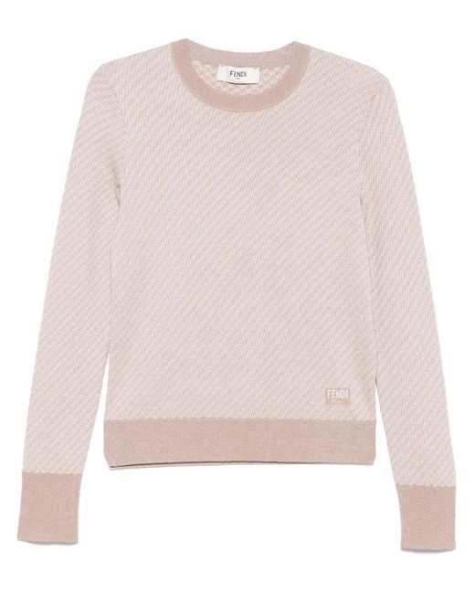 Fendi Pink 'Micro Ff' Sweater