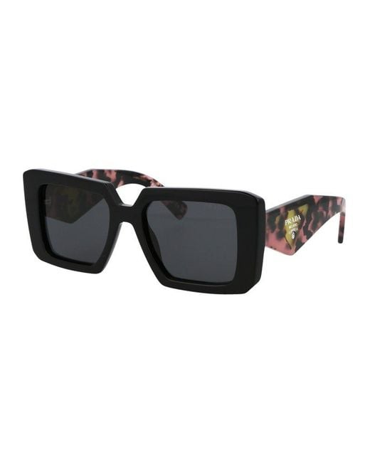 Prada Black Pr 23ys Symbole Acetate Sunglasses