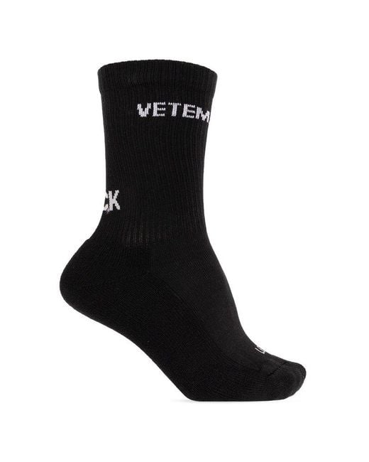 Vetements Black Socks With Logo,