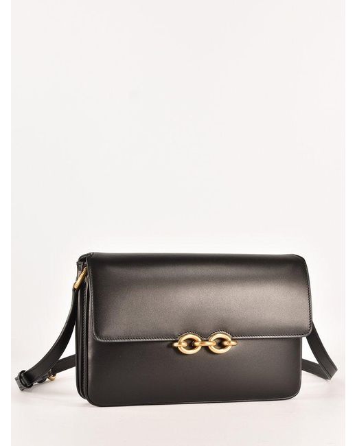 Saint Laurent Leather Le Maillon Satchel Shoulder Bag in Black Lyst
