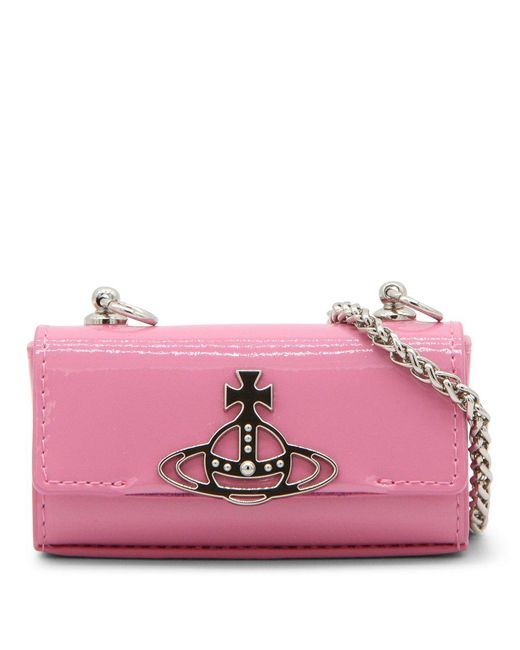 Vivienne Westwood Pink Orb-detailed Chain-linked Mini Crossbody Bag