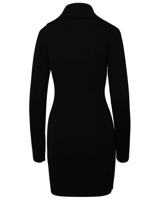 Patou Black Merino Wool Dress