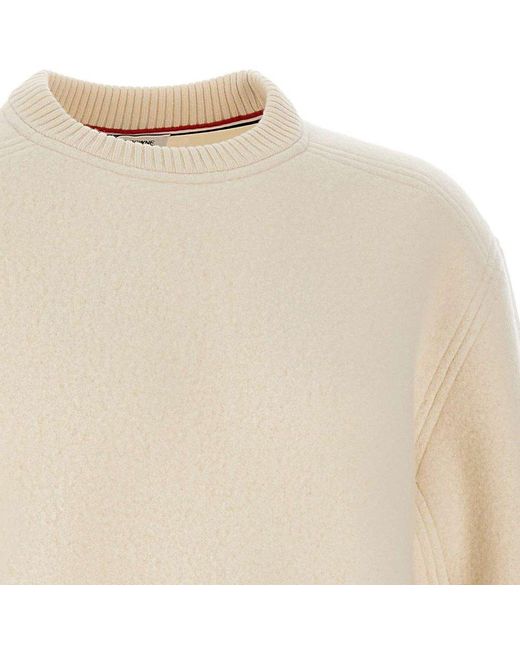 Thom Browne Natural Rwb Striped Crewneck Sweater for men
