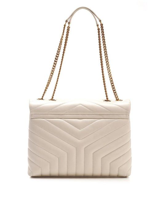 Saint Laurent White Loulou Medium Shoulder Bag