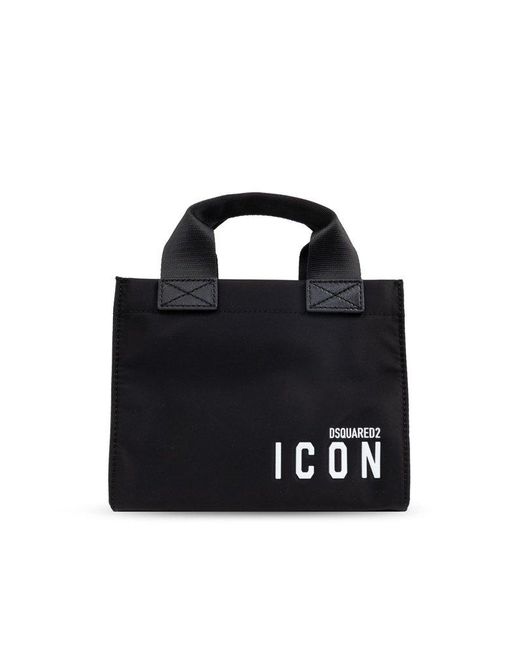 DSquared² Black Logo Printed Small Tote Bag