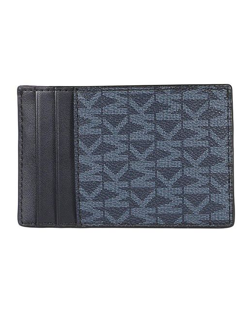 【送料&関税込】Michael Kors Leather Credit Card Holder Michael Kors MK Logo Mens Credit Card Case Holder Wallet