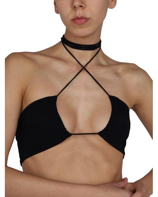 Magda Butrym Black Criss Cross Bikini Top