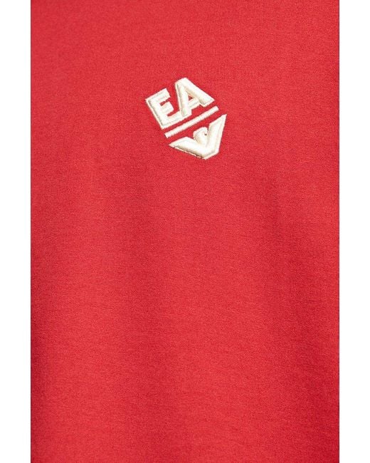 Emporio Armani Red T-shirt With Logo, for men