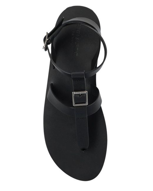 Saint Laurent Black Buckled Leather Sandals for men