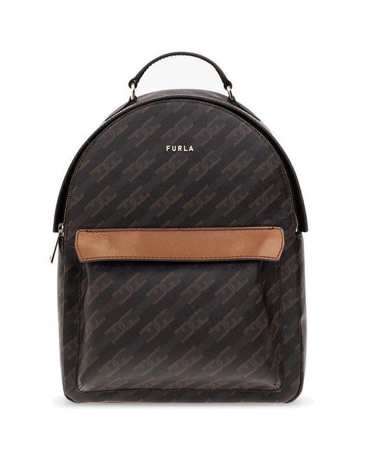 Furla Favola Monogram Small Backpack in Black | Lyst
