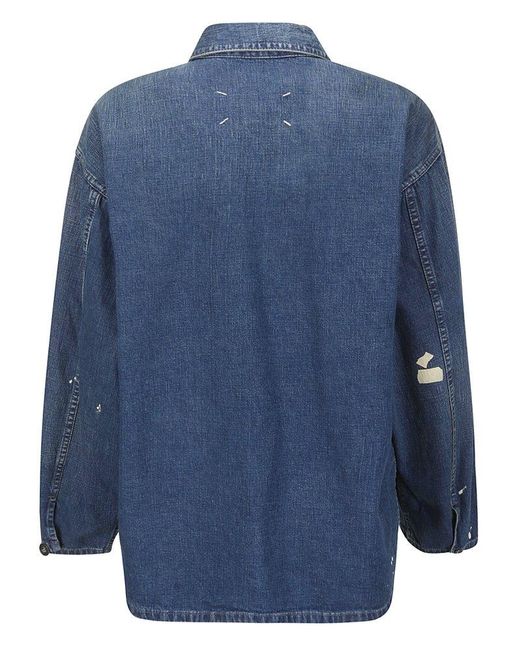Maison Margiela Blue Buttoned Denim Shirt for men