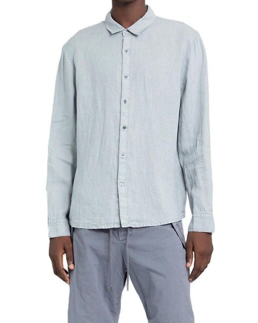 James Perse Blue Classic Long Sleeved Shirt for men