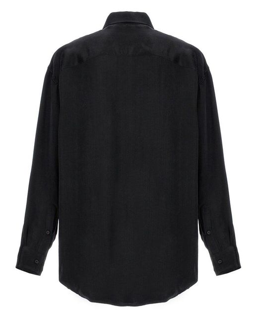 1017 ALYX 9SM Black Logo Embroidery Cupro Shirt Shirt, Blouse for men