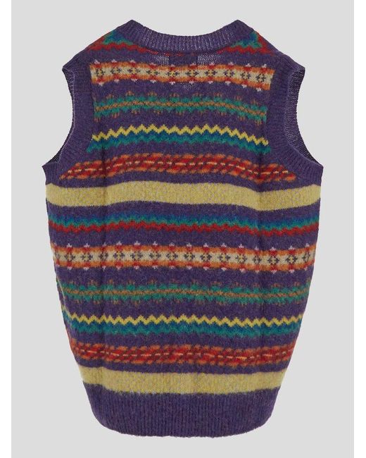 Howlin' By Morrison Blue Patterned Knit Sweater for men