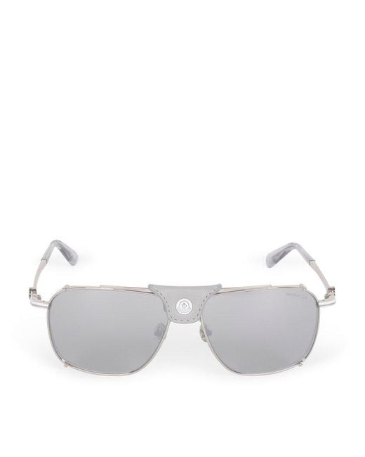 Moncler Gray Gatiion Navigator Frame Sunglasses for men