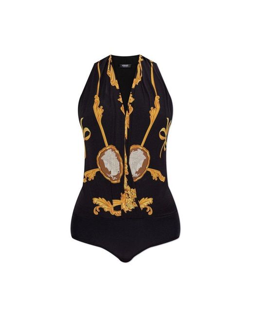 Versace Black Patterned Bodysuit