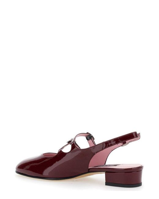 CAREL PARIS Red Paris Peche Slingback Mary Janes