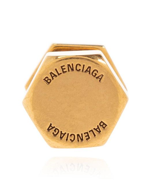 Balenciaga Natural 'garage' Brass Earrings, for men