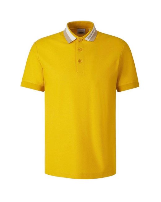 Burberry Logo Printed Collar Polo Shirt in Yellow for Men | Lyst Canada