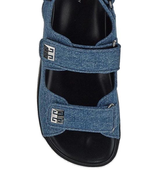 Givenchy Blue 4g Logo-embellished Woven Sandals