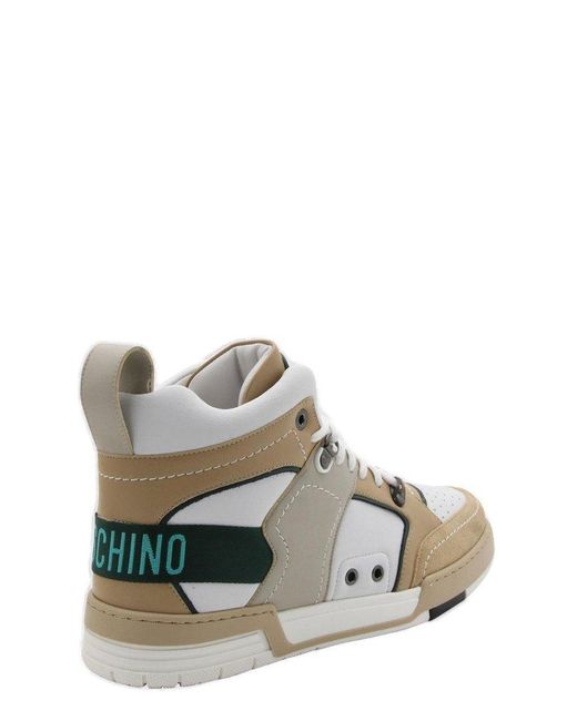 Moschino White Streetball High-top Lace-up Sneakers for men
