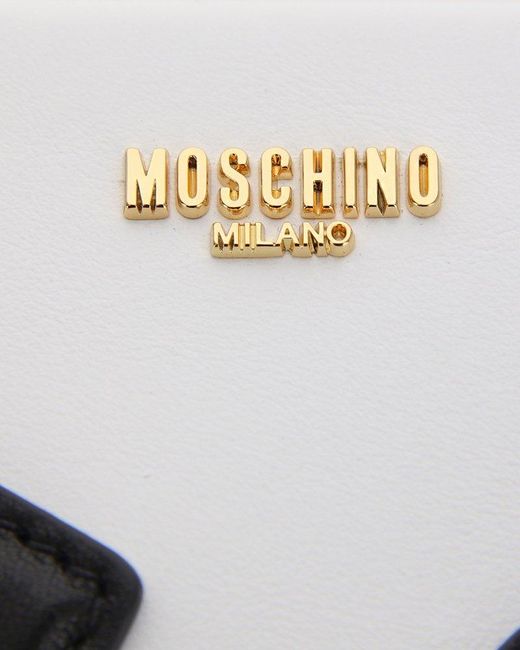 Moschino White Exclamation Mark Clutch Bag