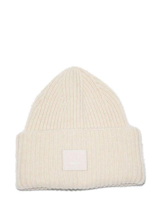 Wool Face Logo Patch Beanie Hat 