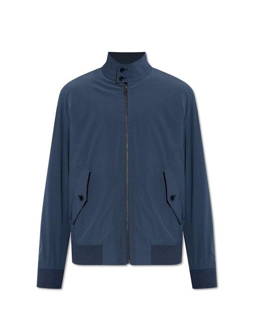 Theory Blue High-neck Zipped Bomber Jacket for men