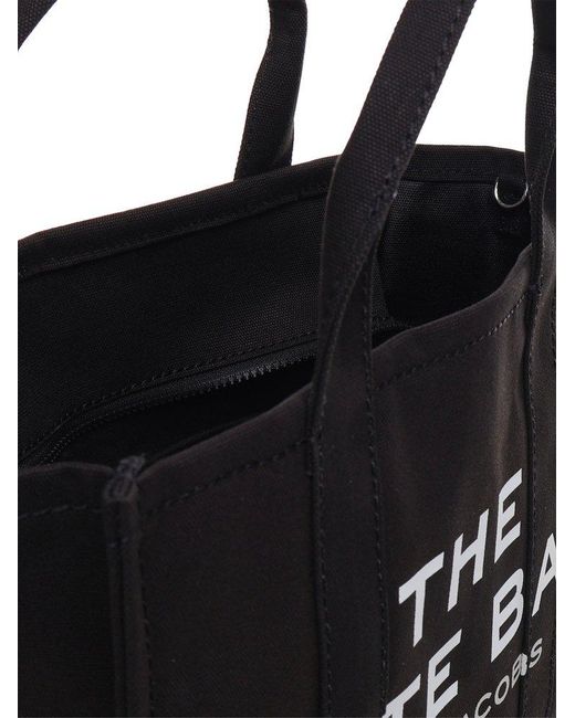 Marc Jacobs Black The Canvas Logo Printed Medium Tote Bag