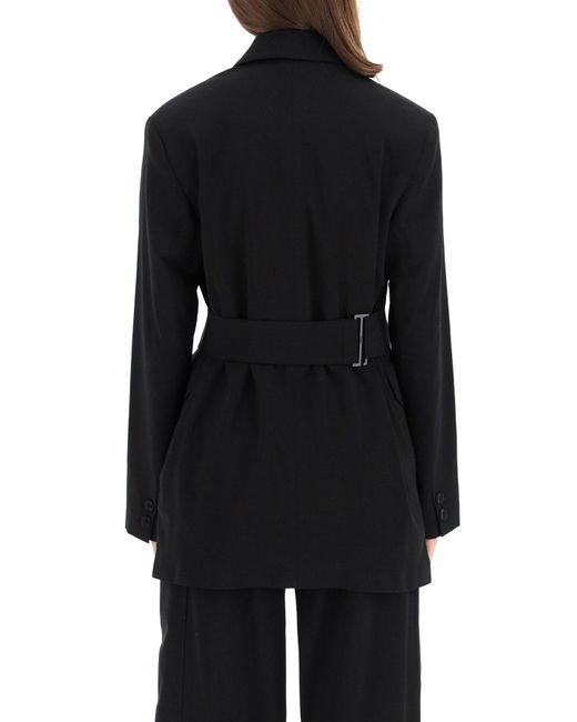 ganni melange suiting blazer
