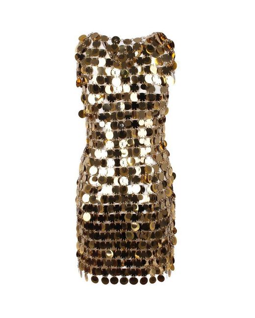Rabanne Metallic Sequin Chain-disc Embellished Mini Dress