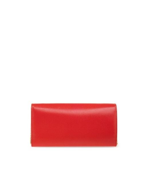 Ferragamo Red Foldover-top Chain-linked Shoulder Bag