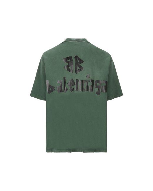 Balenciaga Green Tape Type Crewneck T-shirt for men
