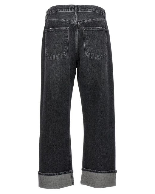 Agolde Gray High Waisted Cropped Jeans