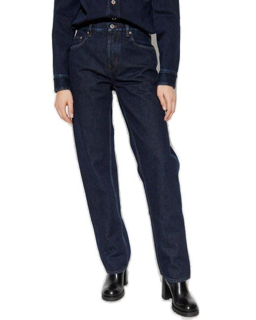 Burberry Blue Logo Patch Straight-Leg Jeans