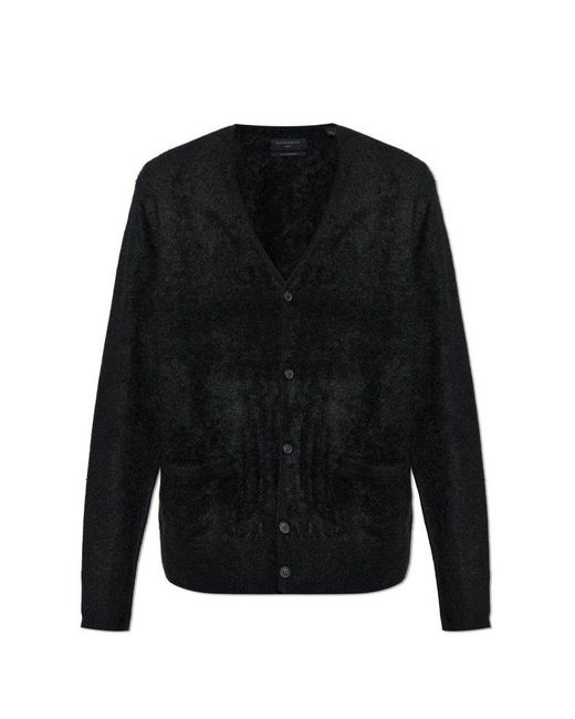 AllSaints Black Classic Knit Cardigan for men