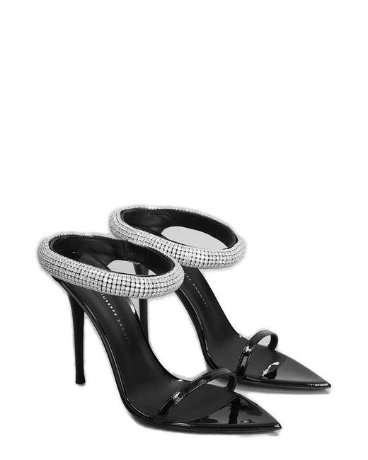 Giuseppe Zanotti Black Intriigo Galassia Embellished Open Toe Sandals