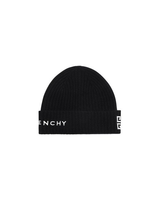 Givenchy Black Logo Embroidered Knit Beanie