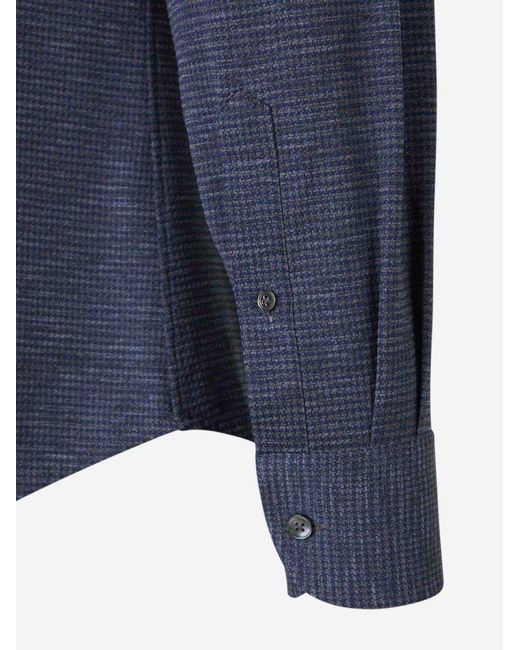 Traiano Blue Rooster Duck Pattern Shirt for men