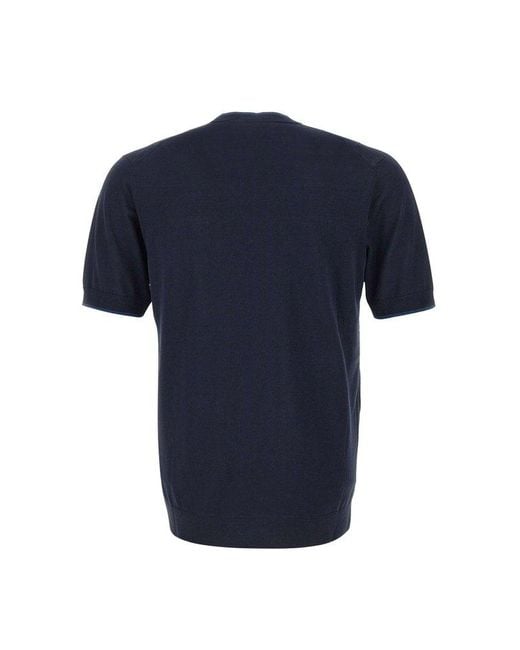 Paolo Pecora Blue Crew Neck T-Shirt for men